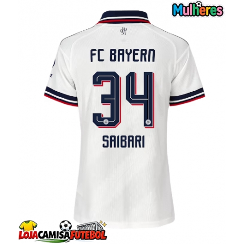 Camisa de Futebol Bayern Munich Ismael Saibari #34 Equipamento Secundário Mulheres 2026-27 Manga Curta